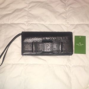Authentic black leather Kate Spade wristlet/wallet